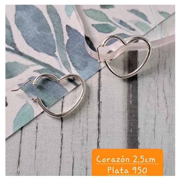 ag-co01 Corazón 2.5cm plata 950