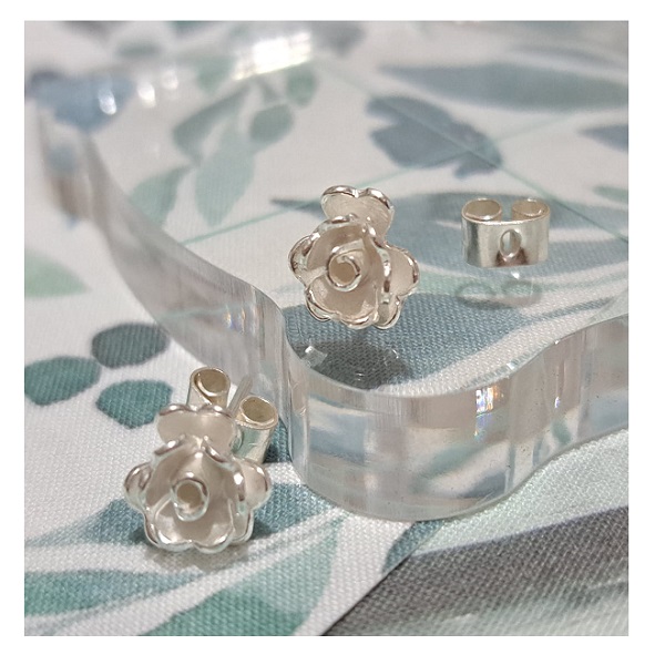 ag-rosa01 Aretes en forma de rosa Plata 950