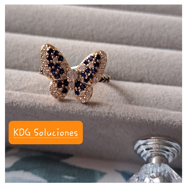 Xp-m12 Anillo Mariposa Azul Xuping  talla 8