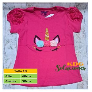 PU-02 Polo Unicornio Fucsia talla 10