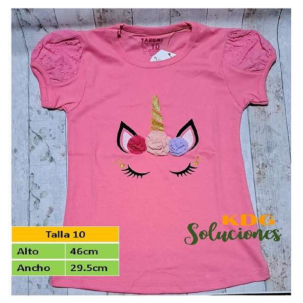 PU-01 Polo Unicornio Rosa talla 10