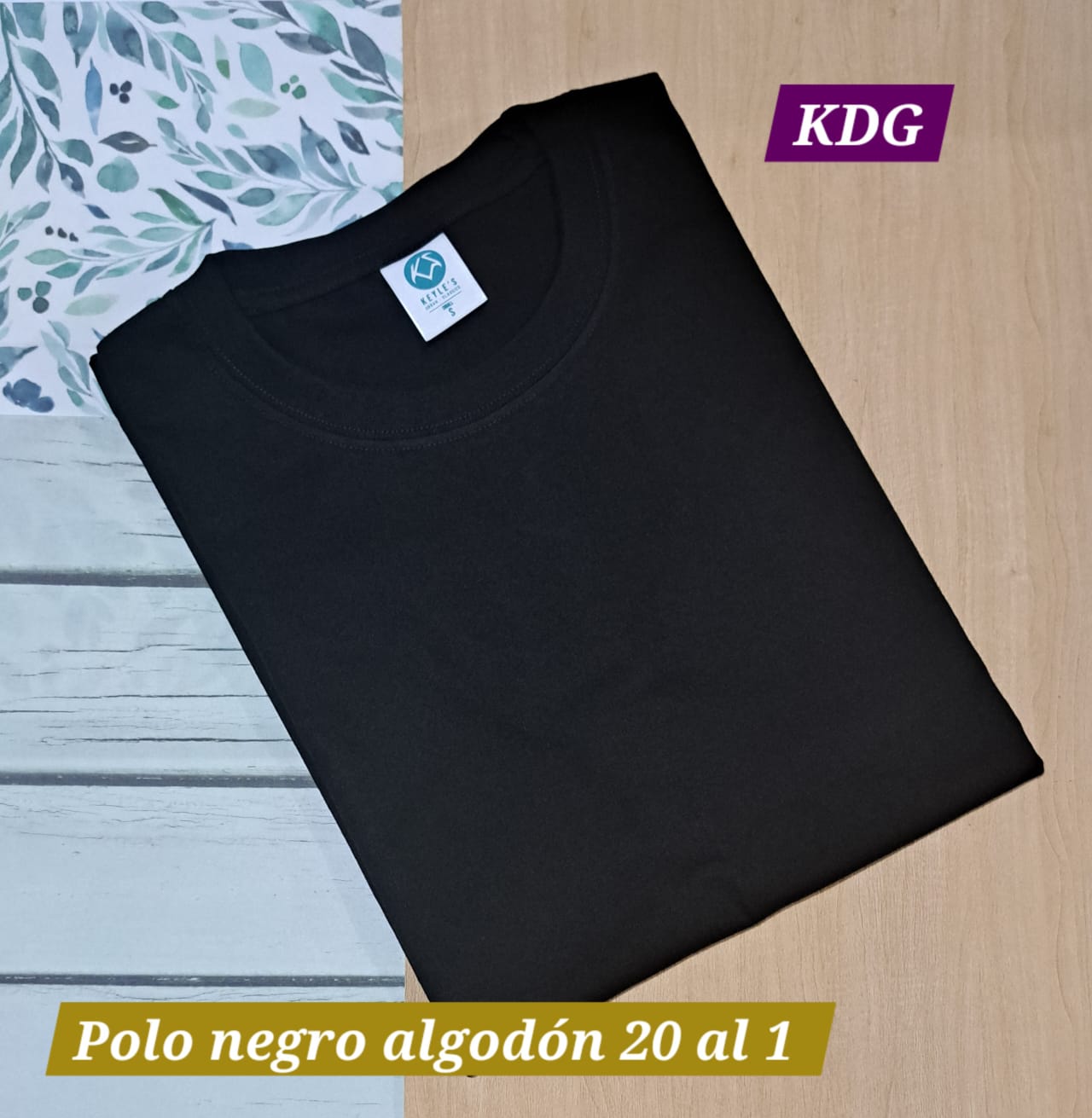 PMC-NE-20-XL Polo Negro - manga Corta - cuello redondo - 20 al 1 - Talla XL - Corte Recto