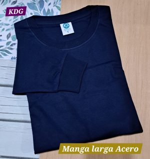 PML-AC-07 Polo manga larga Acero talla 16 - Algodón 20/1 Reactivo - Corte Recto