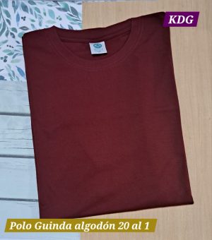 PMC-GU-20-L Polo Guinda - manga Corta - cuello redondo - 20 al 1 - Talla L - Corte Recto