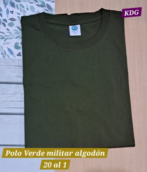 PMC-20-VM-L Polo Verde Militar - Talla L - Manga Corta - reactivo