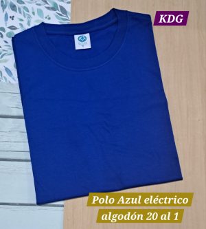 PMC-AE-20-L Polo Azul Eléctrico - manga corta – cuello redondo – 20 al 1 talla L Corte Recto / Reactivo