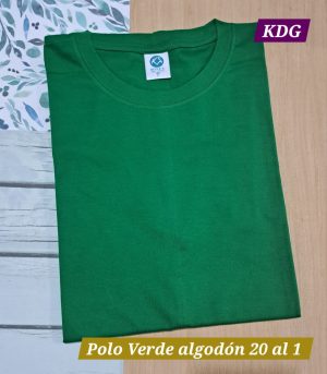 PMC-VN-20-S Polo Verde Navidad - manga corta – cuello redondo – 20 al 1 talla S Corte Recto / Reactivo
