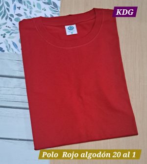 PMC-RN-20-L Polo Rojo Navidad - manga corta – cuello redondo – 20 al 1 talla L Corte Recto / Reactivo