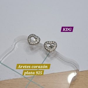 ag-artcor-01 Aretes Corazón - plata 925