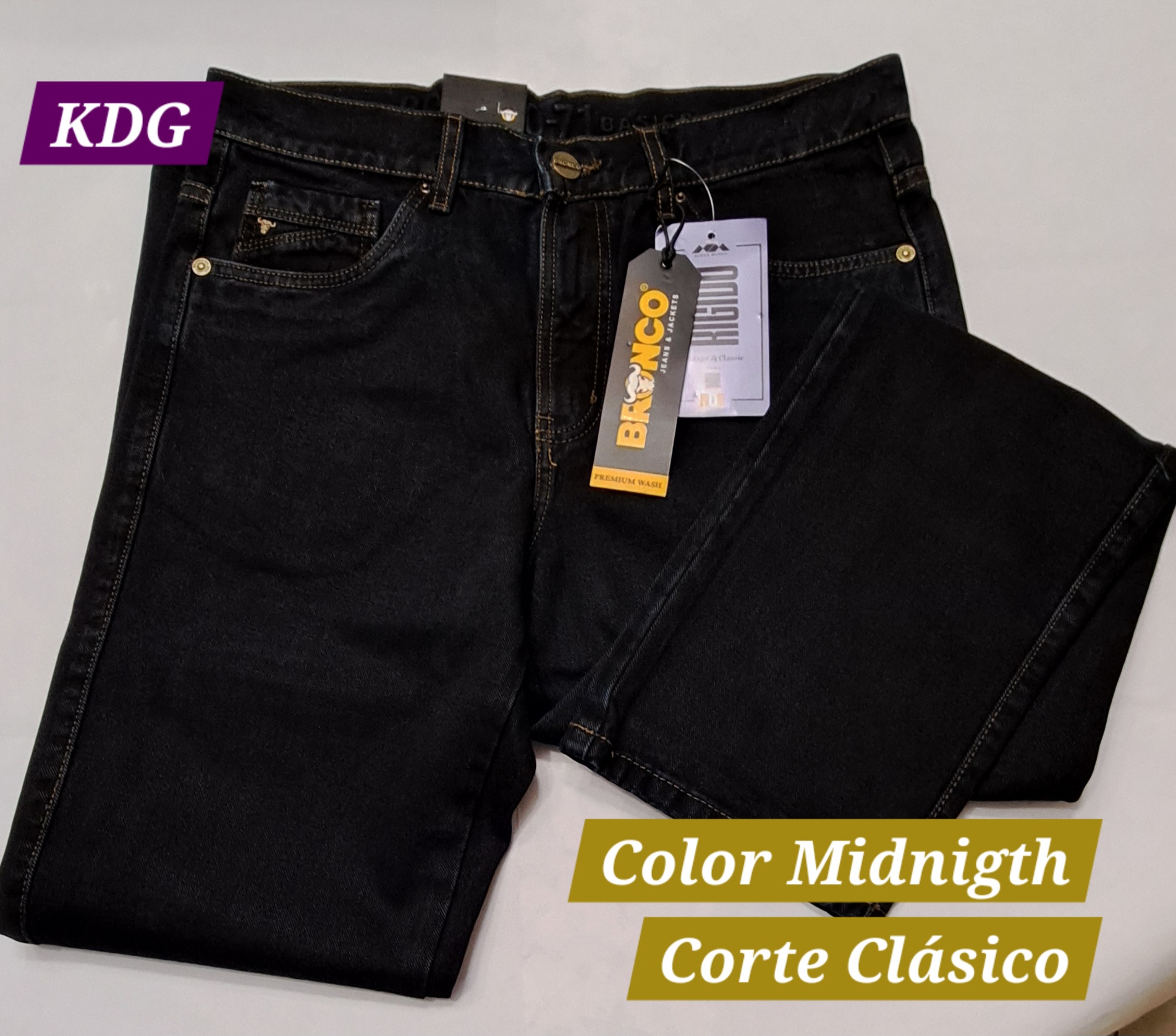 19016001mid32 Midnigth - t32 - Jeans Baretta - Bronco Corte Clásico