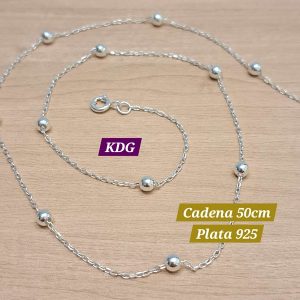 ag-cad01 Cadena Pancer con bola de 50cm de largo Plata 925