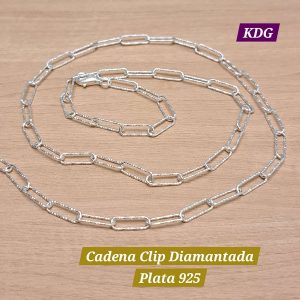CD-070-50	Cadena Clip Diamantada Plata 925 50cm