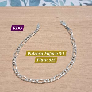 F3X1-100-20	Pulsera Figaro 3X1 Plata 925 - 20cm