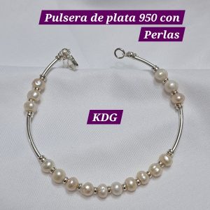 ag-pu04 Pulsera perla - plata 950 20cm