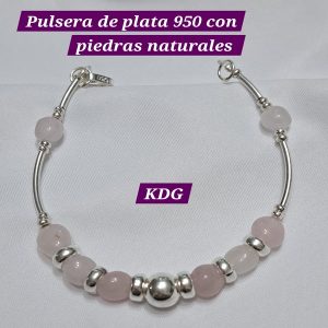 ag-ptro-01	Pulsera perla rosa - plata 950 - 20cm