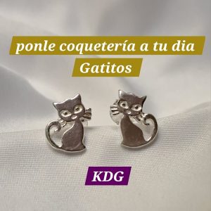 ag-agat-01 Arete Mini Gato - plata 950