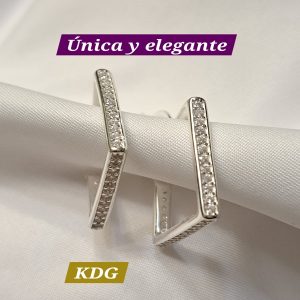 ag-arcr-03 Argolla Cuadrada con mini cristales - plata 950