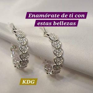 ag-arcr-02 Argolla Circular Corazón con mini cristales - plata 950