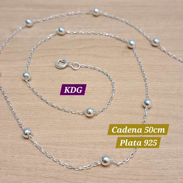 ag-cad01	Cadena Pancer con bola de 50cm de largo Plata 925