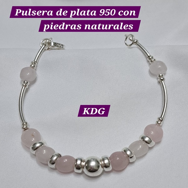 ag-ptro-01	Pulsera perla rosa - plata 950 - 20cm