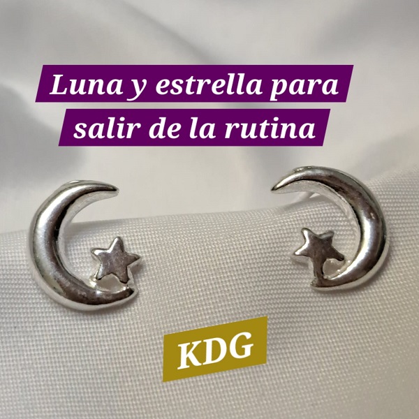 ag-lun-01 Arete Luna Estrella - plata 950