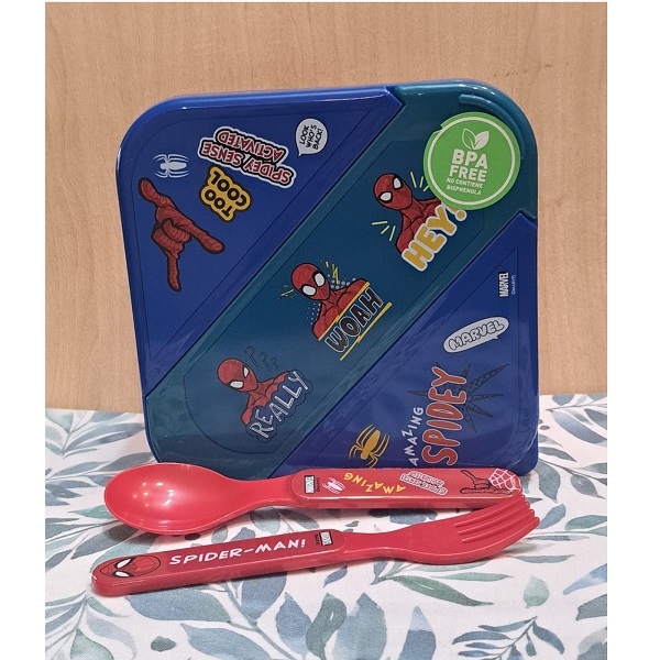 TNSWSP1485939 Titanio - SW - SP - Sandwichera 850ML Con Cubiertos Spiderman - Imagen 2