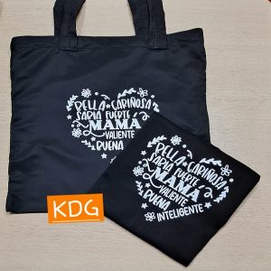 Pack Corazón Mamá - Polo + Bolsita básica personalizado - Consultar Stock
