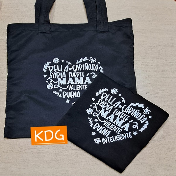 Pack Corazón Mamá - Polo + Bolsita básica personalizado - Consultar Stock