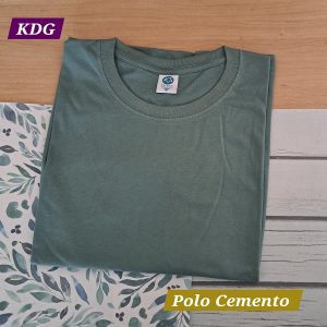 PMC-CE-30-XL Polo Cemento - manga Corta - cuello redondo - 30 al 1 talla XL Corte Recto