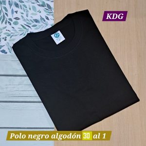 PMC-30-NE-6 Polo Negro - talla 6 - 30 al 1 manga corta - reactivo - corte recto