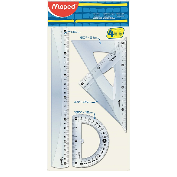 EM30 Escuadra Maped kit x 30 cm Transparente