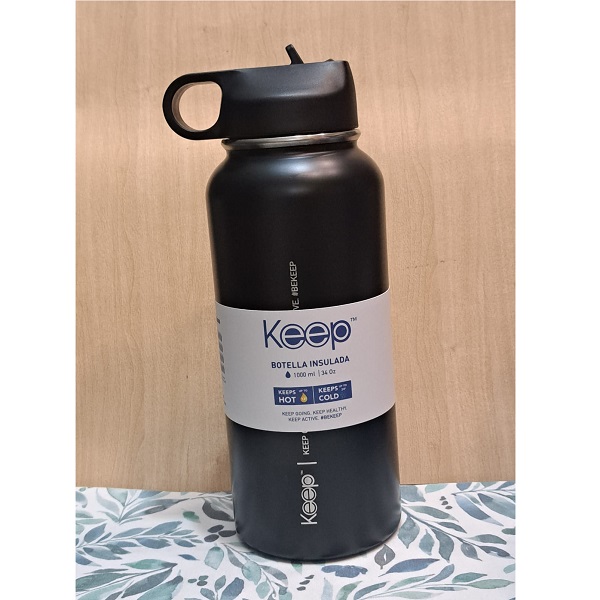 KPBT1422644-ne Titanio - Keep - BT - Botella Insulada Keep 1000ml Negro