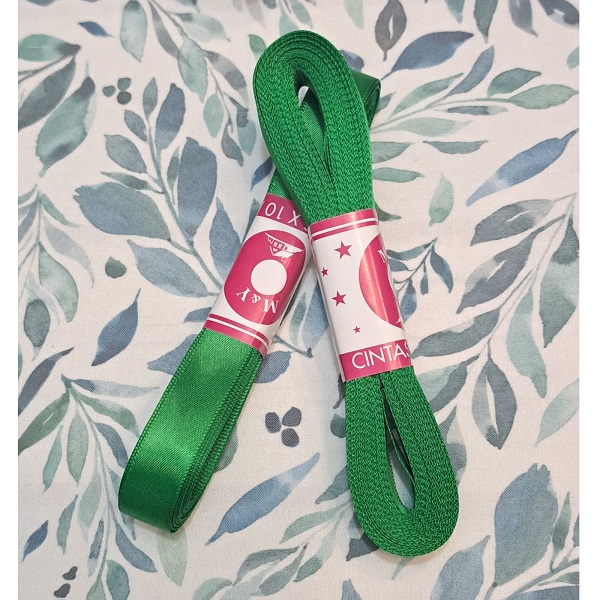 cint-sat-ver Cinta Satinada Verde de 1.5" x 10mts