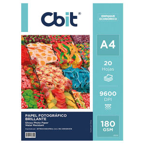 FOTOA4180ECO Papel Foto de 180 GSM A4 Glossy - paquete de 20 hojas (Ecopack)