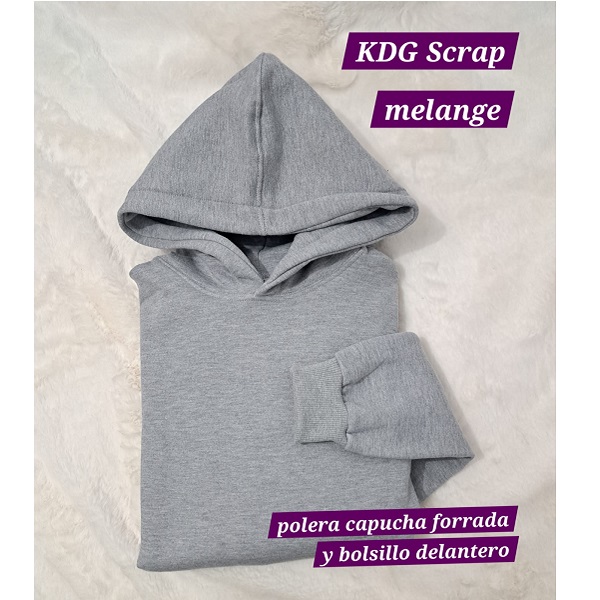 Pol-me-M Polera Melange con capucha-Franela Reactiva - Talla M
