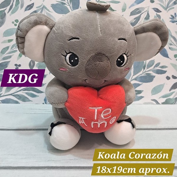 koa-cor Peluche Koala Corazón de 18 x 19 cm aprox